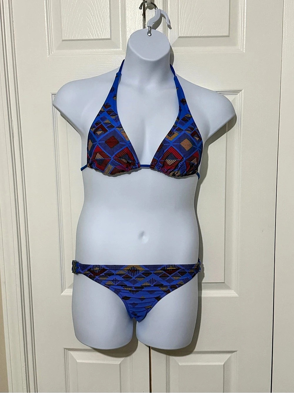 Xhilaration Geometric Bikini in Blue & Purple L/XL Like New